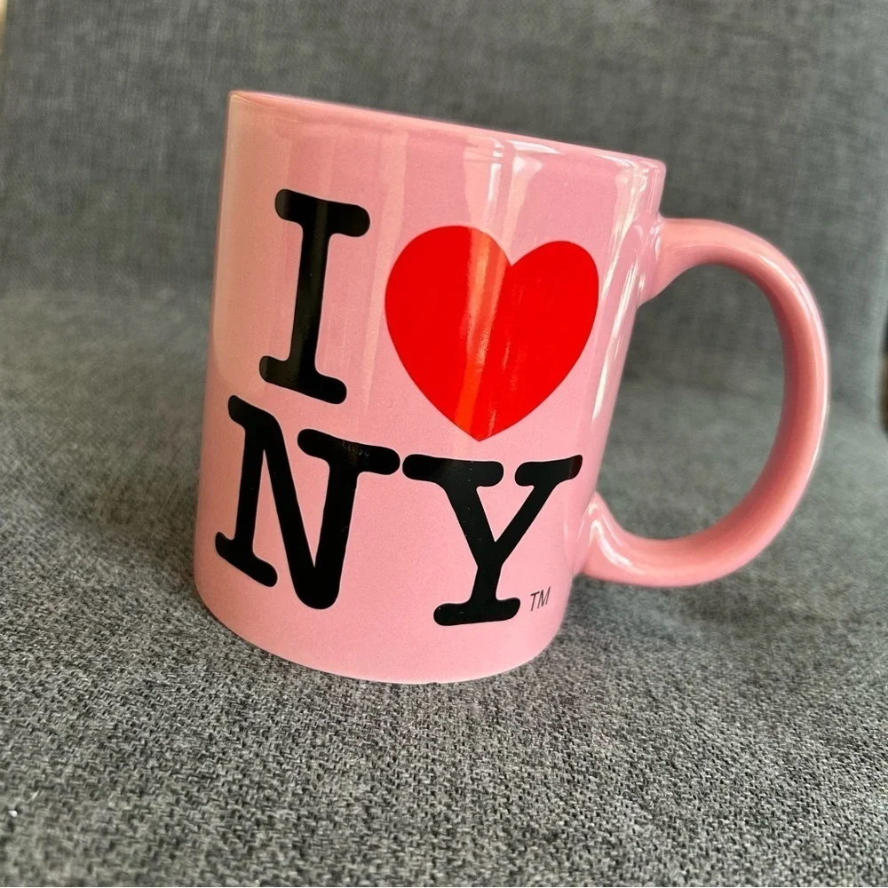 I ♥️ NY Coffee Mug, Pink, Black, Red, 12 oz